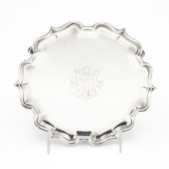 Antique George II English Silver Small Waiter