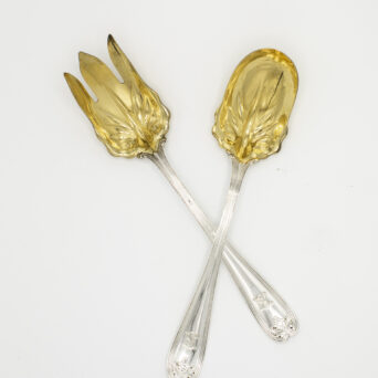 Pair of Antique American Silver Salad Servers