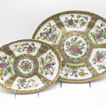Antique Chinese Rose Canton Platters