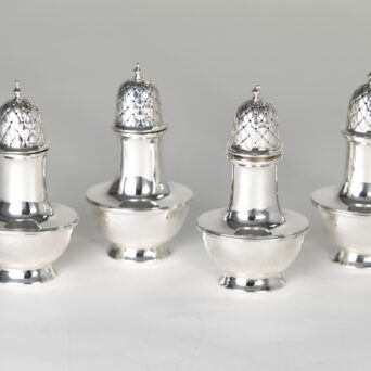 Set of 4 American Silver Pepper Casters