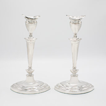 Pair of Antique Victorian Plate Candlesticks