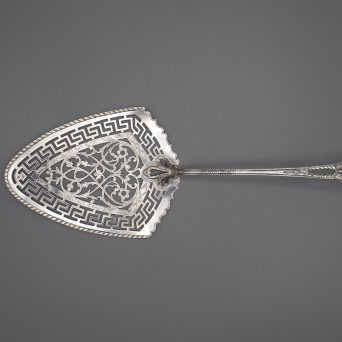 George III Antique Sterling Silver Fish Slice/Pudding Trowel