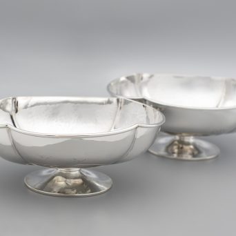 Pair of Italian Sterling Silver Buccellati Oval Bowls