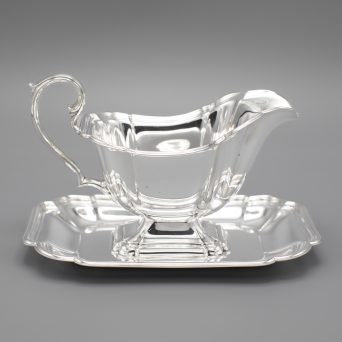 American Silver Plate Sauce Boat with Underplate