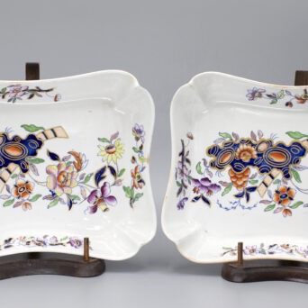 Pair of Antique English Porcelain Davenport Oblong Dishes