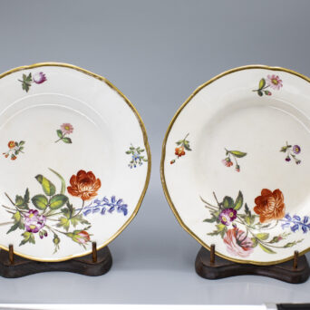 Pair of Antique English Porcelain Dessert Plates