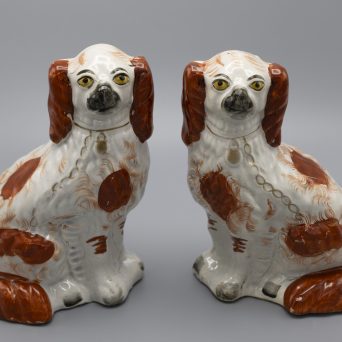 Pair of Antique English Staffordshire Dogs