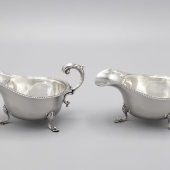 Pair of English Sterling Silver Sauce Boats