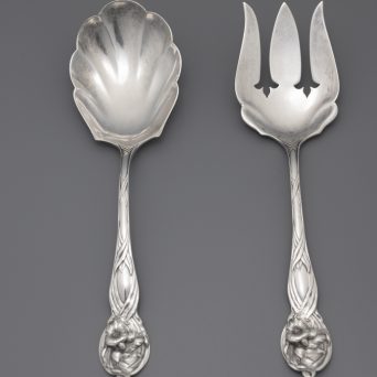 Pair of Art Nouveau American Sterling Silver Salad Servers