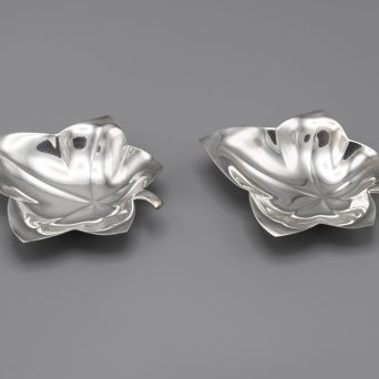 Pair of Tiffany and Company Sterling Silver Leaf Shaped Dishes