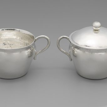 Mexican Silver Creamer and Sugar Bowl