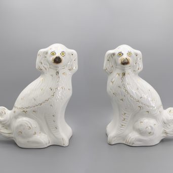 Pair of Antique English Staffordshire Dogs