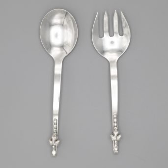 Pair of Mexican Sterling Silver Salad Servers